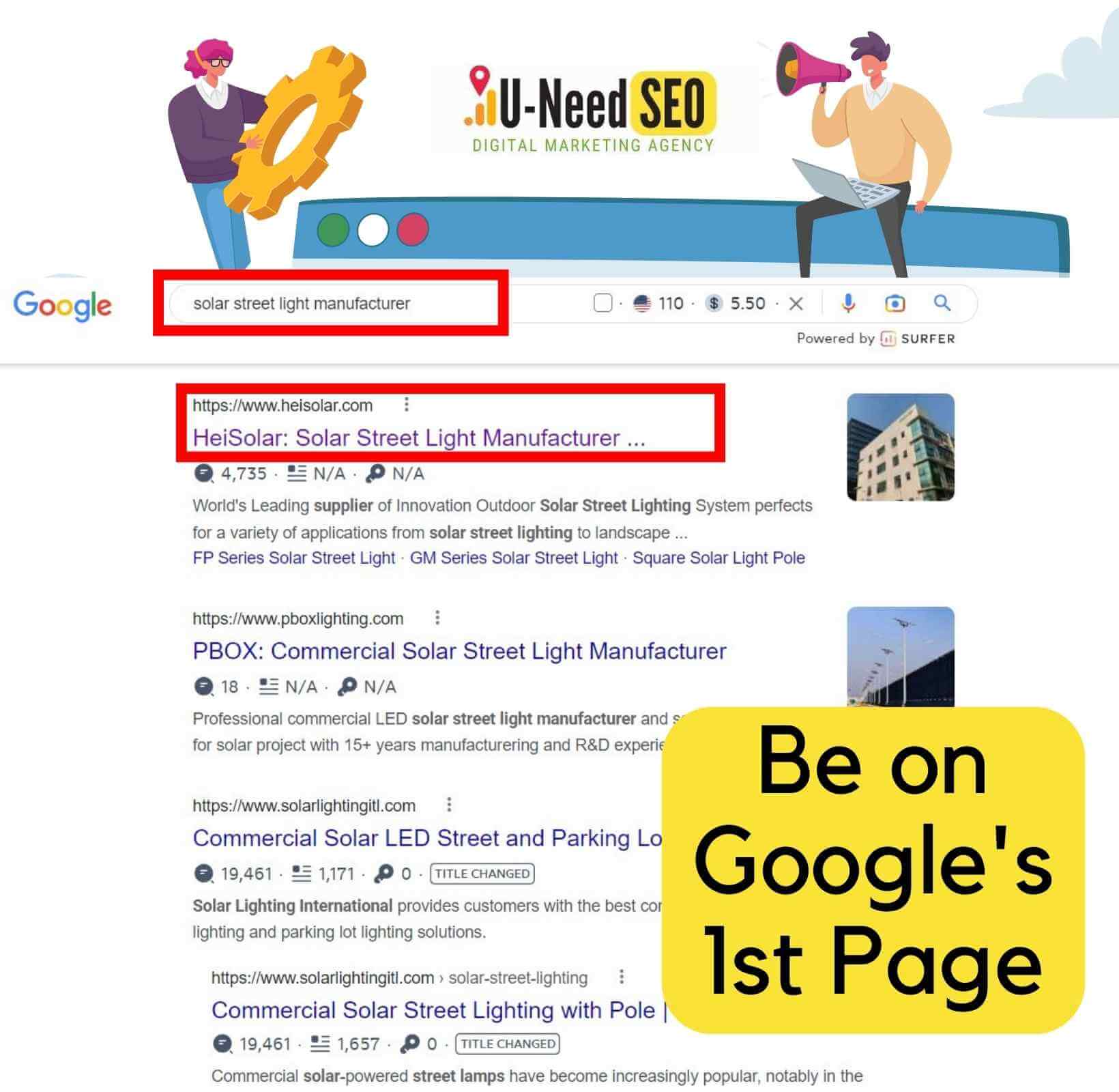 B2B SEO Services be on google's 1st page
